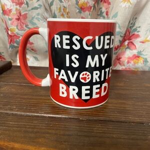 "Rescued Is My Favorite Breed" Coffee Mug | Dog Lover Gift